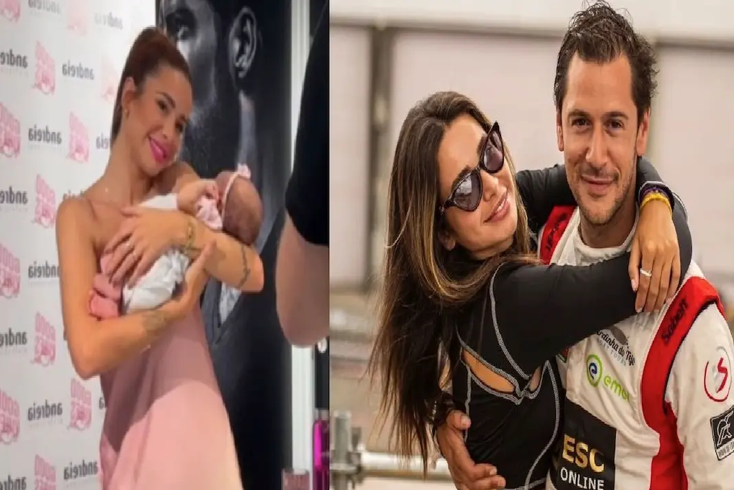 Bruna Gomes com bebé ao colo